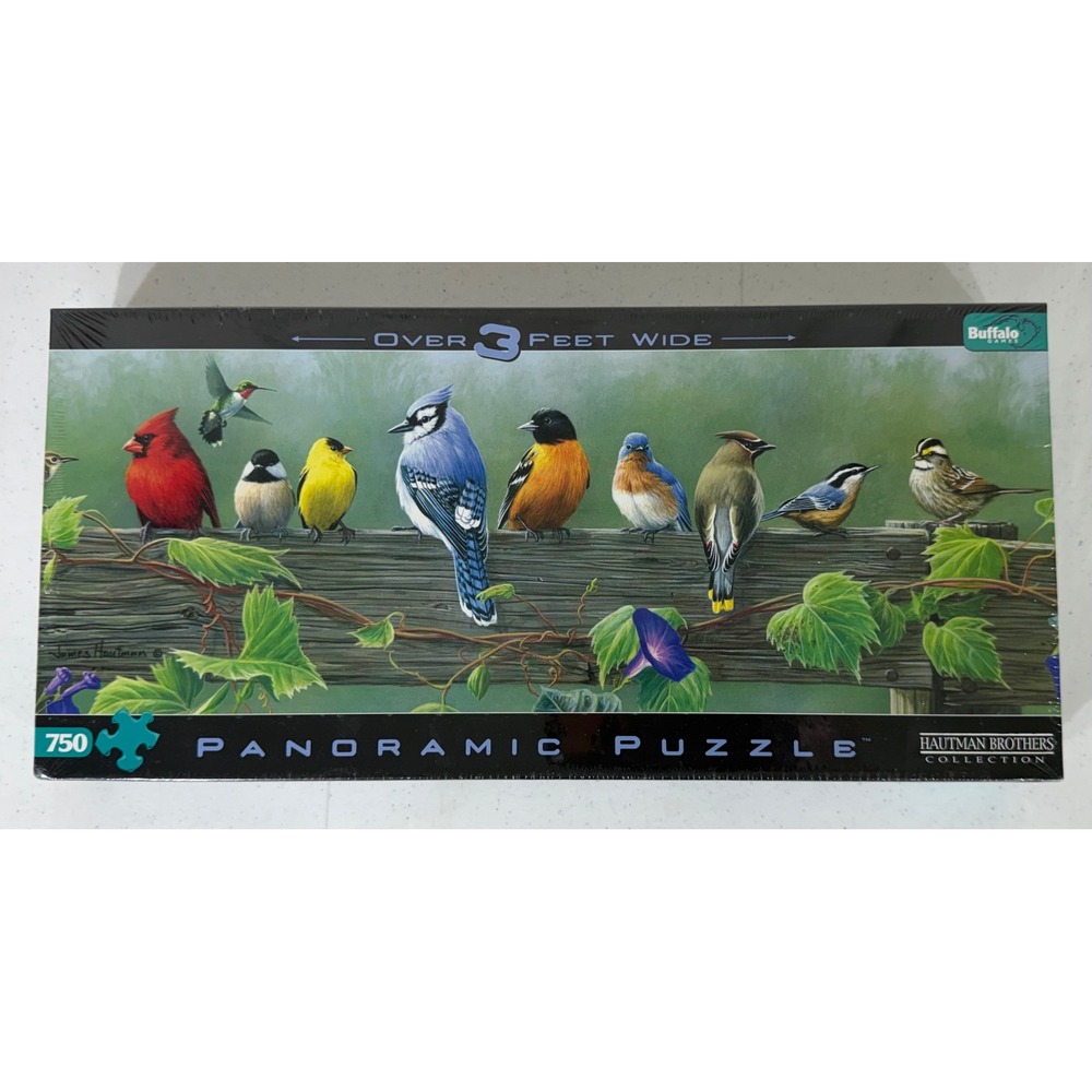 Songbirds Panoramic Jigsaw Puzzle 750 Piece Garden Outdoors Ornithology Wildlife